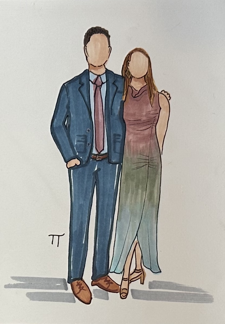 Guest portrait sketch by Tracy Tauber