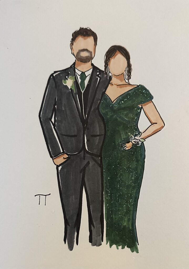 Guest portrait sketch by Tracy Tauber