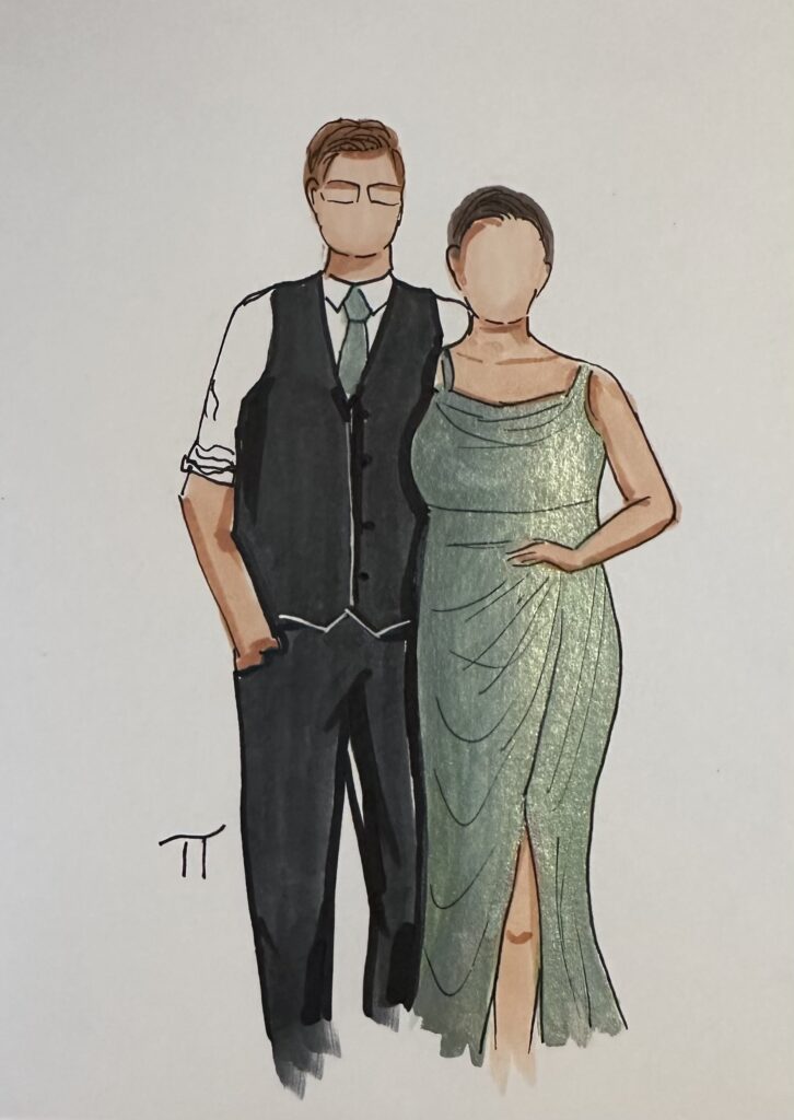 Guest portrait sketch by Tracy Tauber